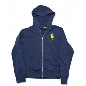 VTG Polo Ralph Lauren big pony embroidered full zip hoodie navy blue XL women’s